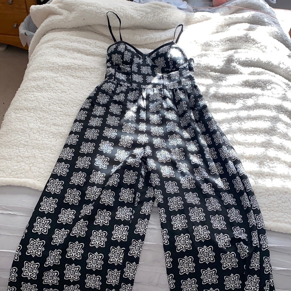 Black printed jumpsuit